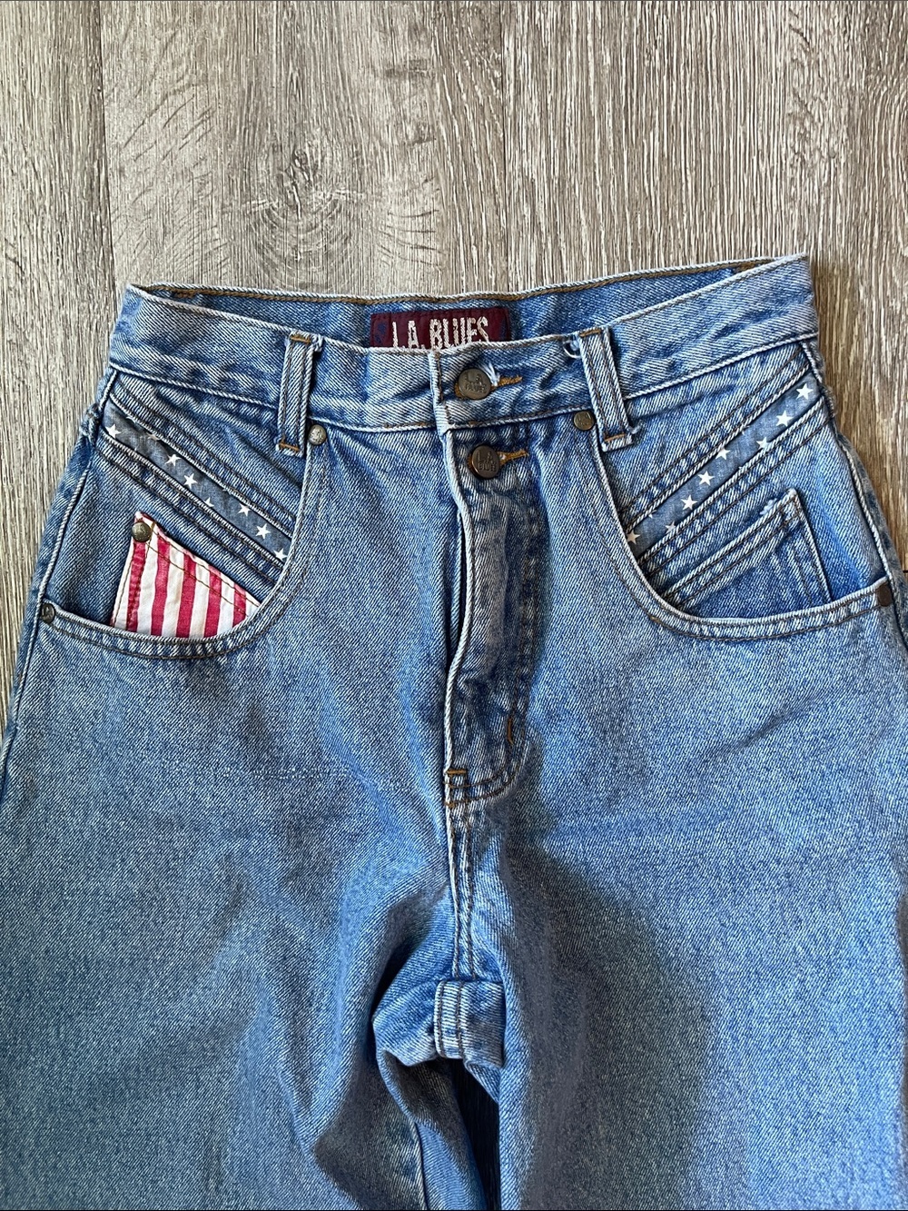 Vintage L.A. Blues Light Blue High-Rise Women’s denim Jeans American cotton  4